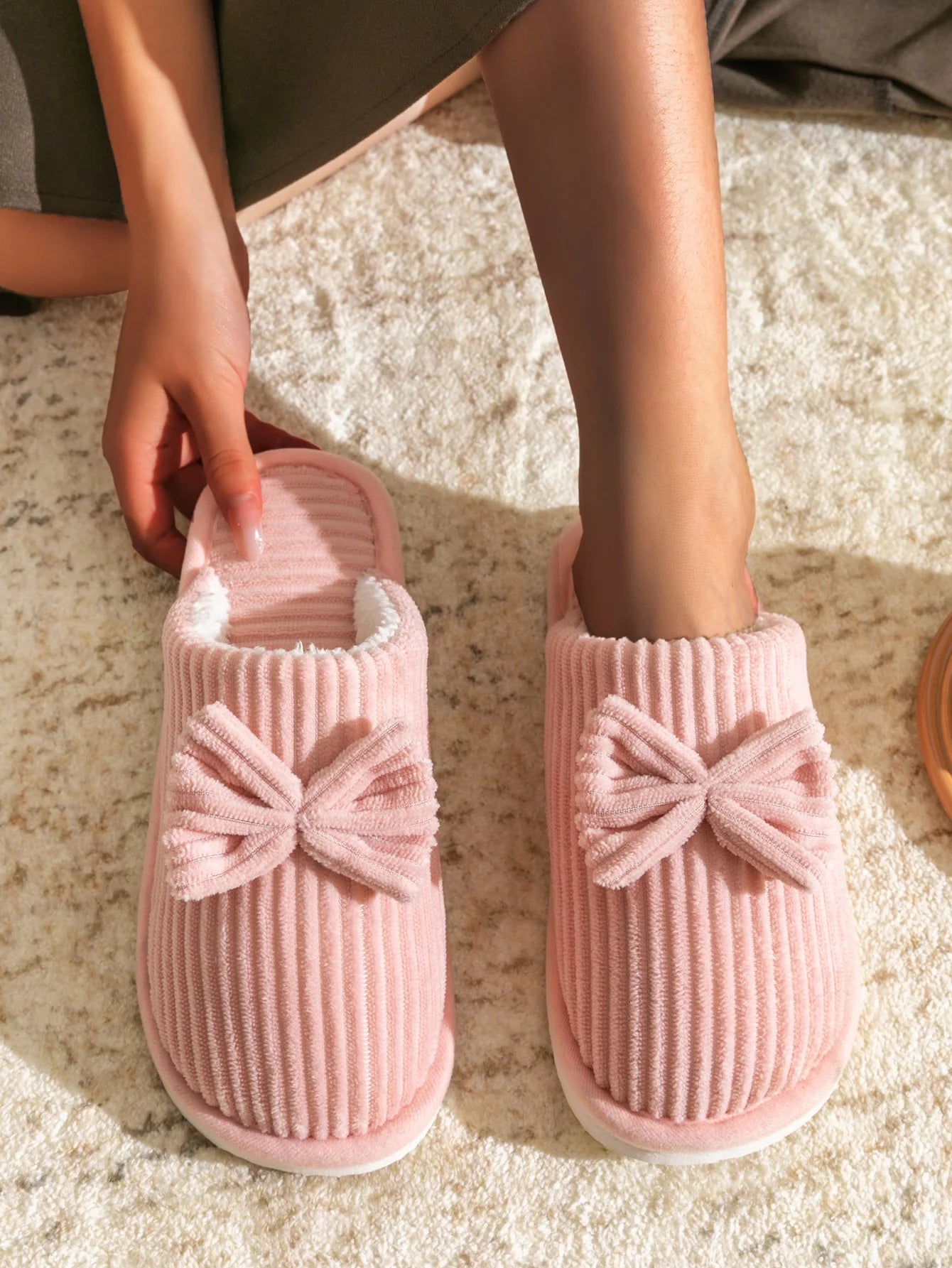 Chaussons Femme Nœud Élégant