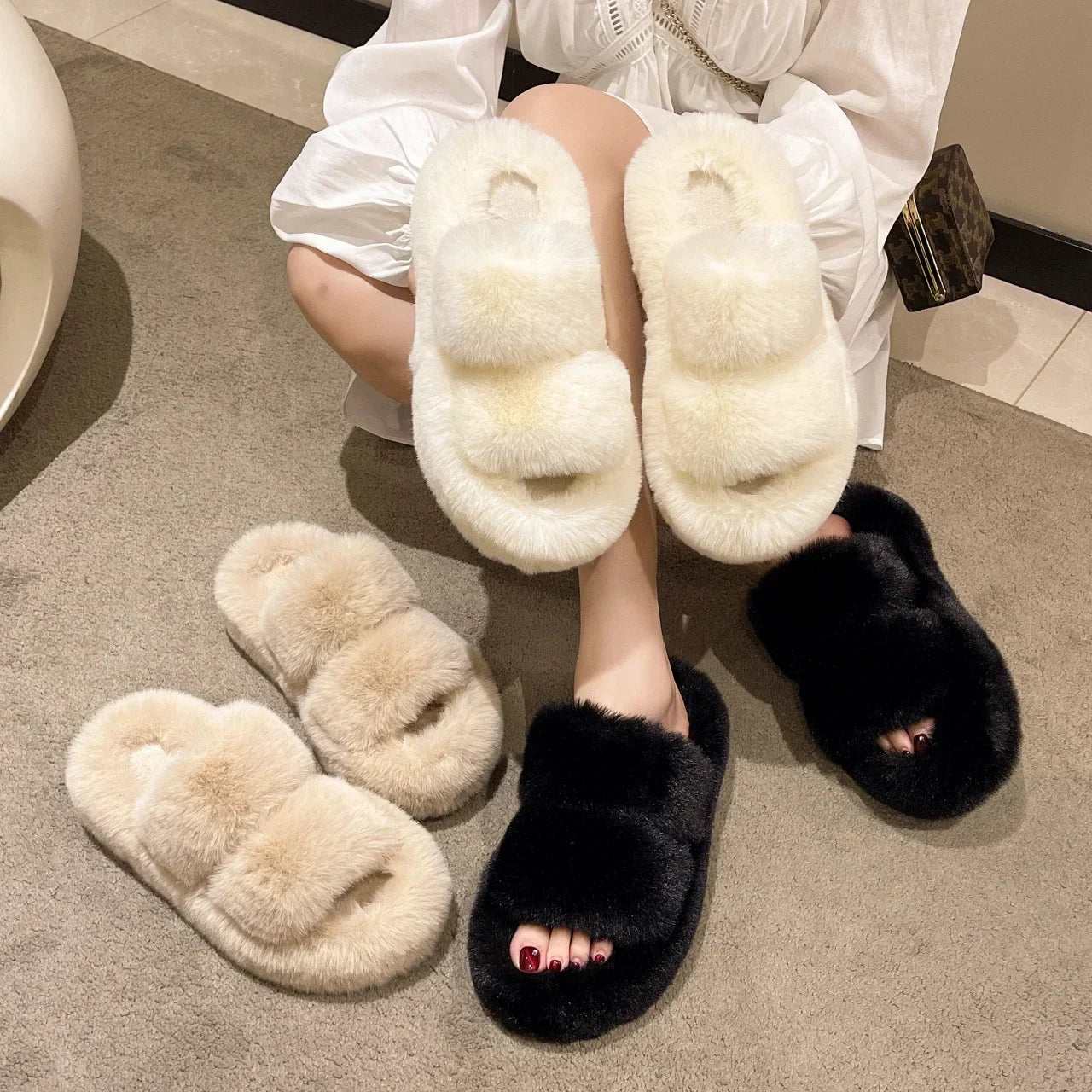 Chaussons Hiver Doux Femme