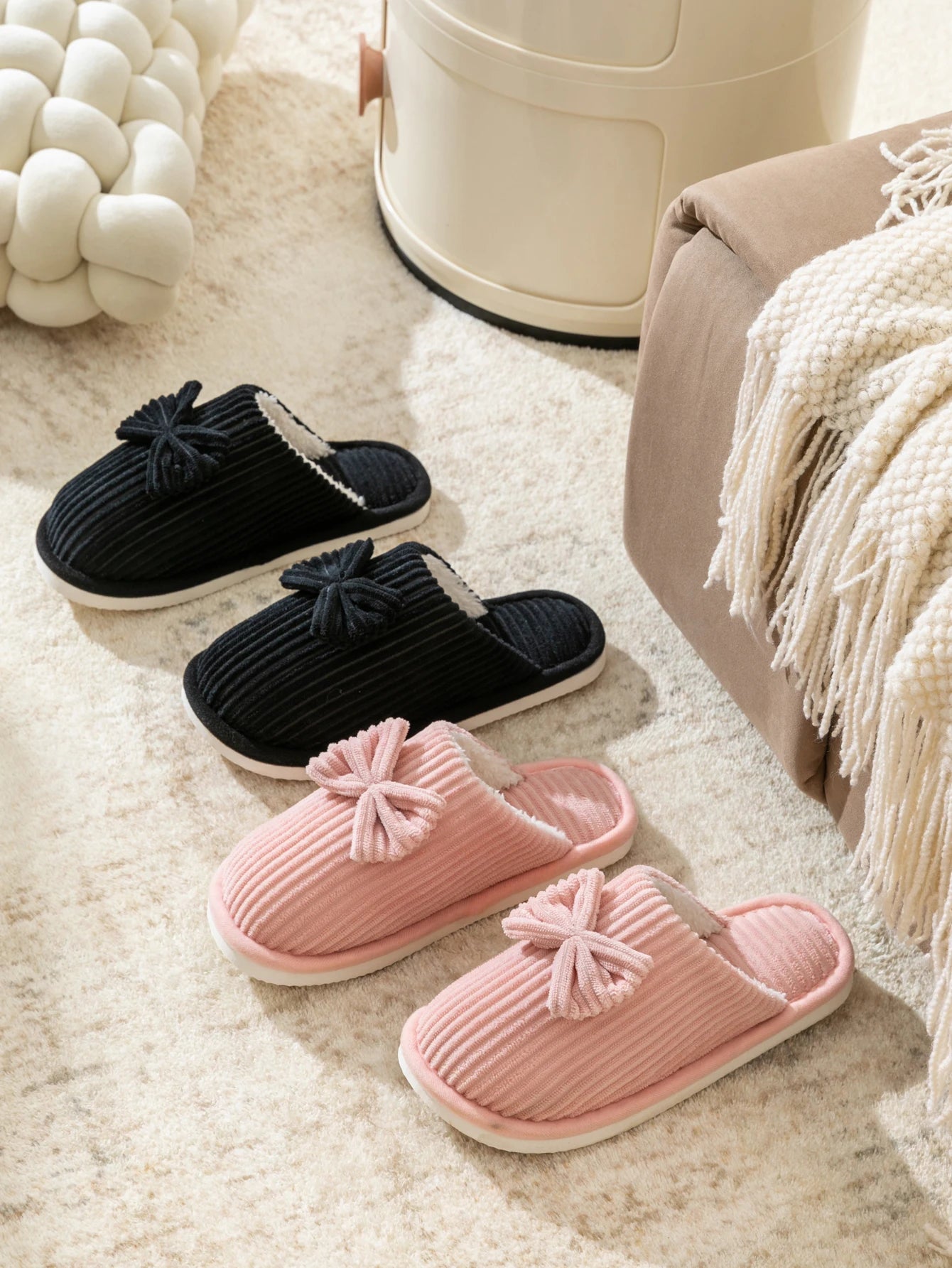 Chaussons Femme Nœud Élégant