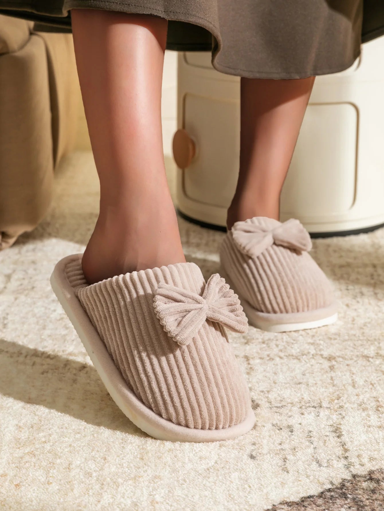 Chaussons Femme Nœud Élégant