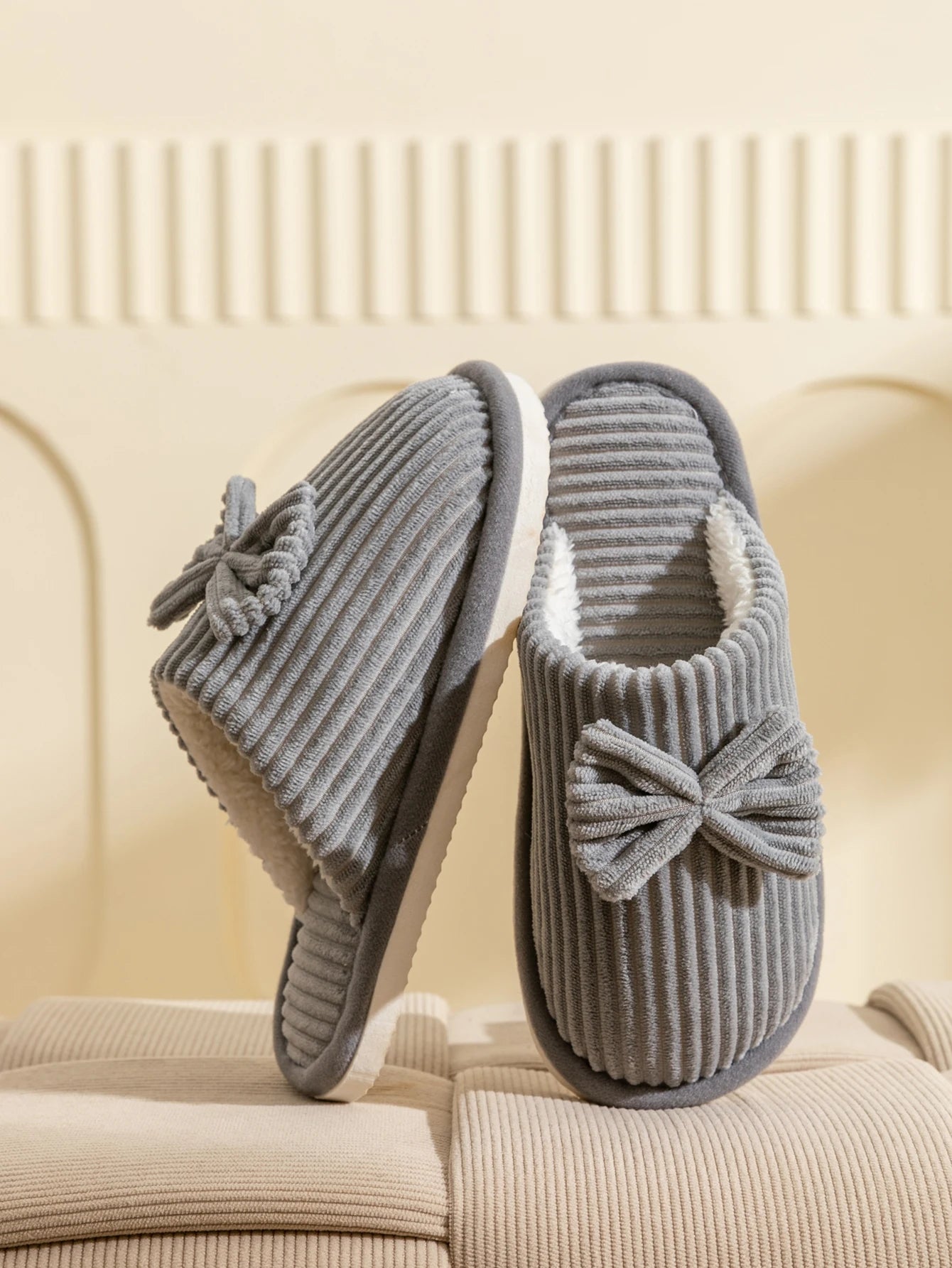 Chaussons Femme Nœud Élégant
