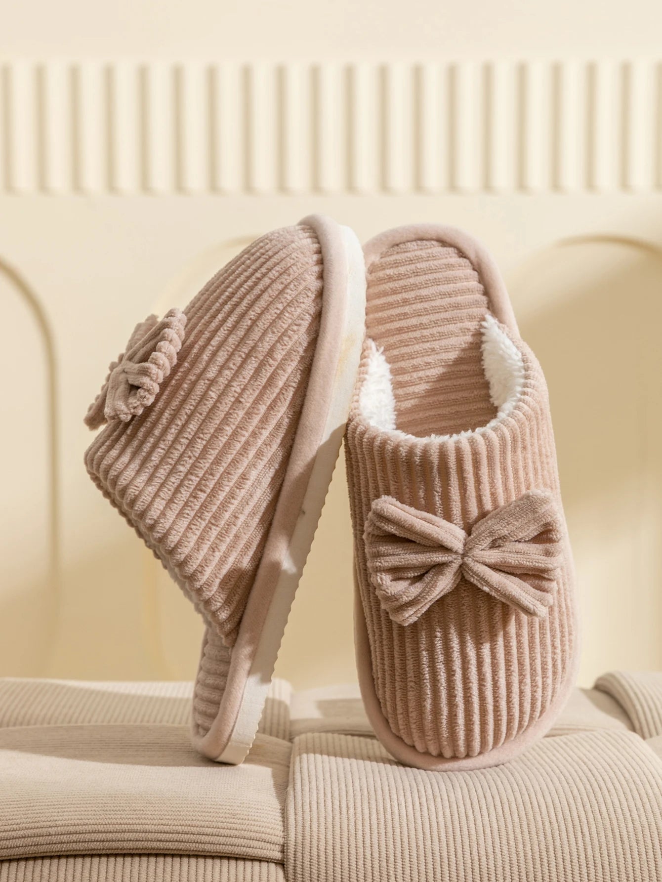 Chaussons Femme Nœud Élégant