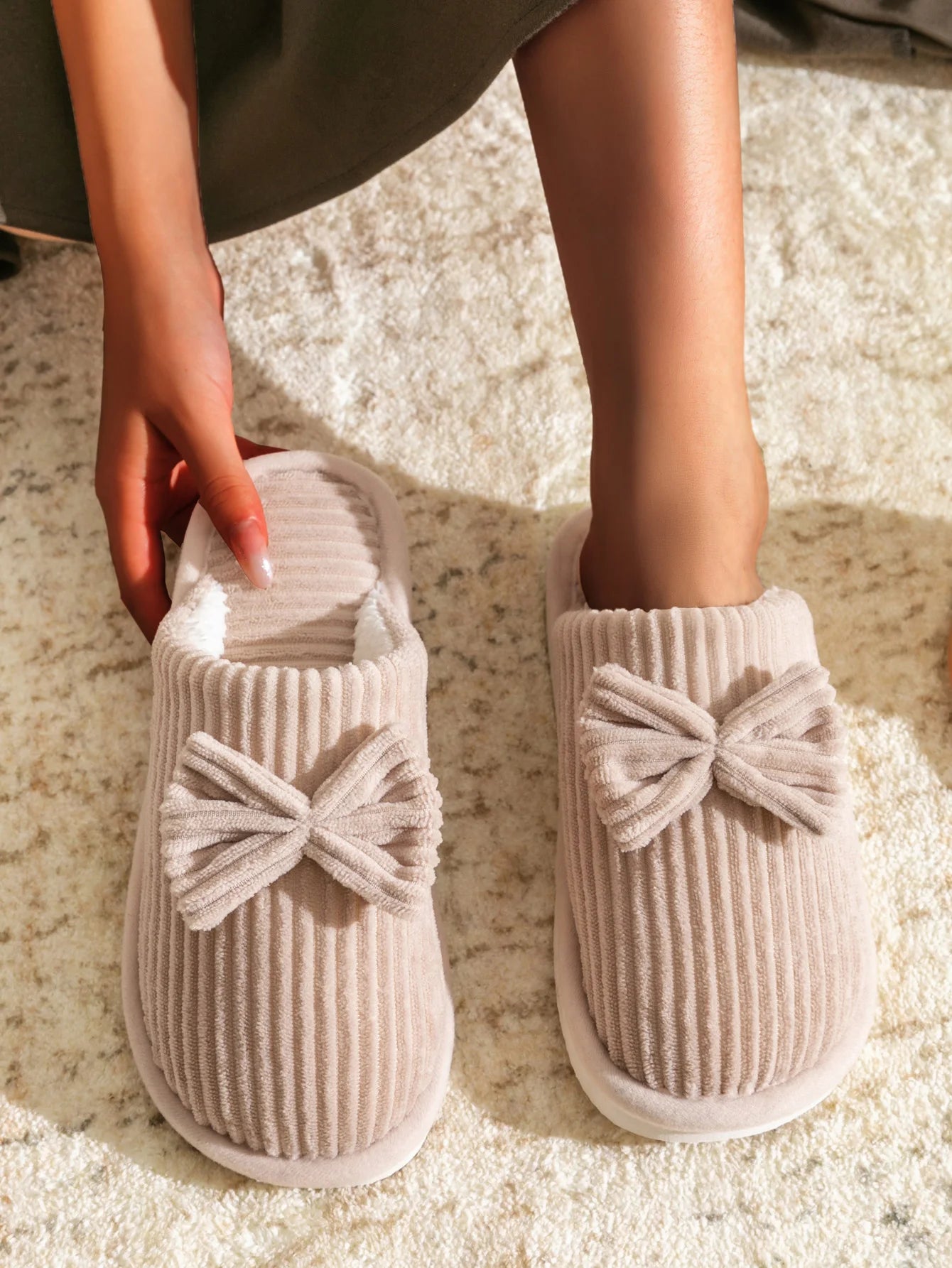 Chaussons Femme Nœud Élégant
