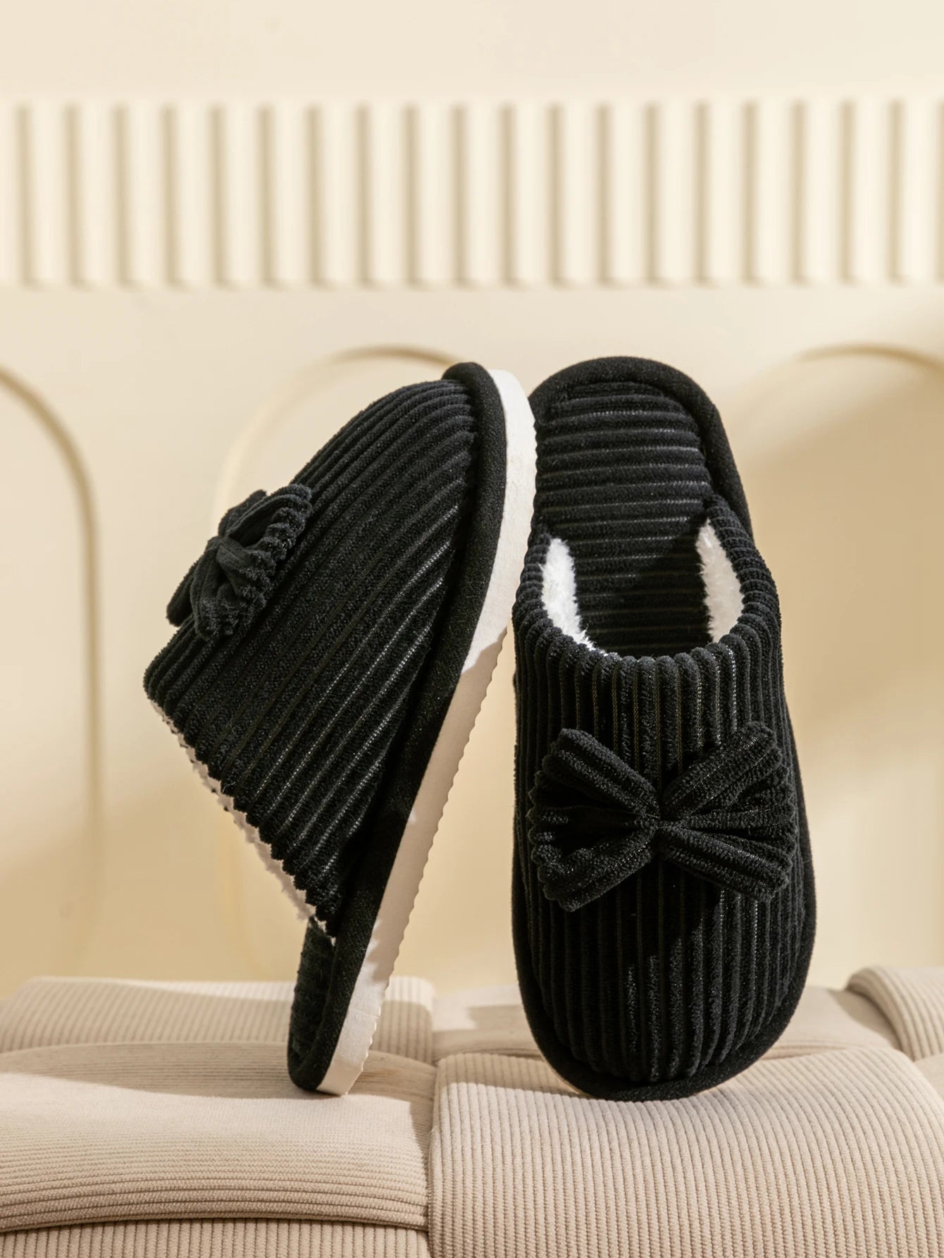 Chaussons Femme Nœud Élégant